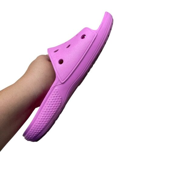 Crocs Classic Slides Men's Size 7 Women’s Size 9 Taffy Pink Unisex Comfort Beach - Picture 6 of 7